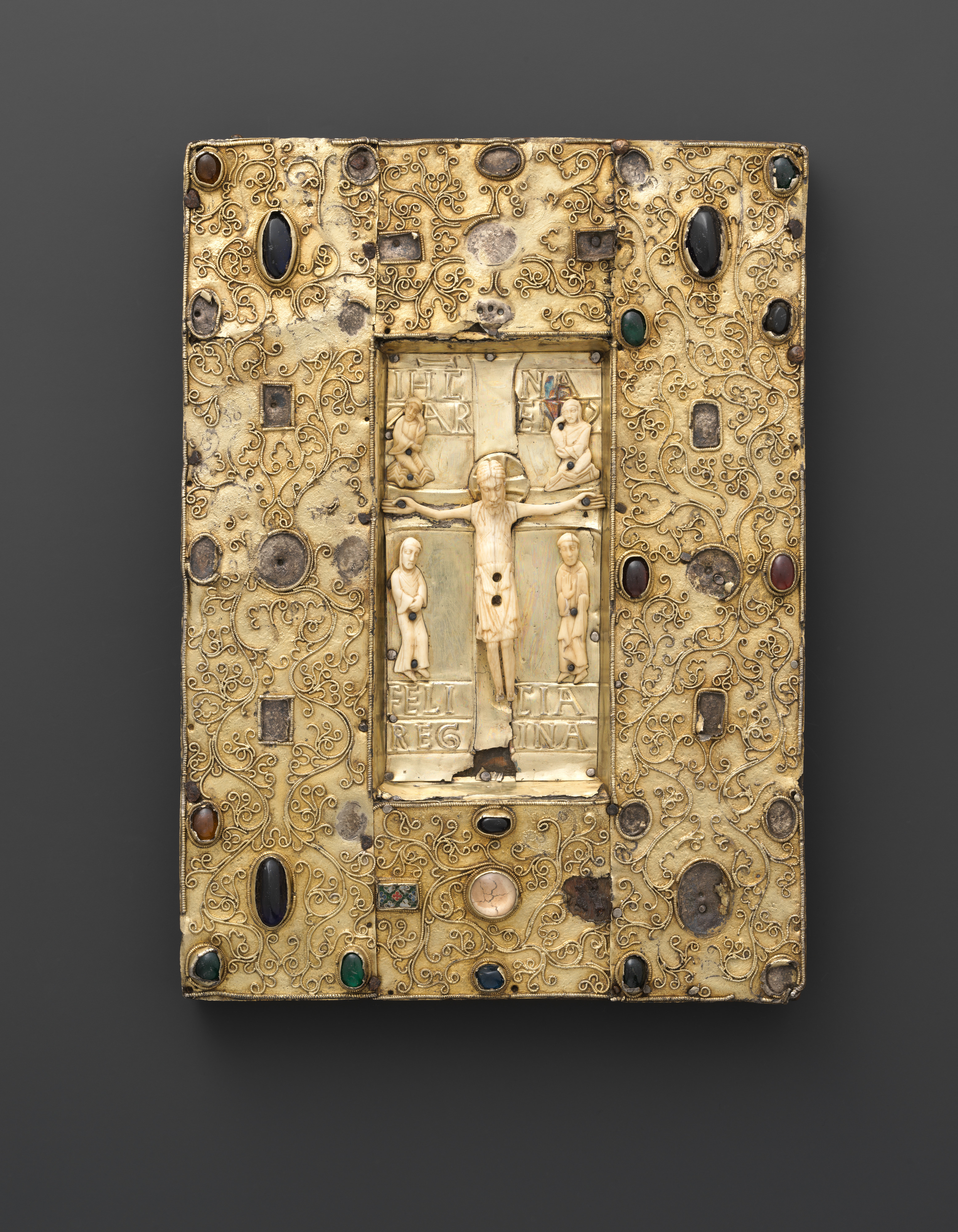 Panel with an Ivory Crucifixion Scene, Spanish