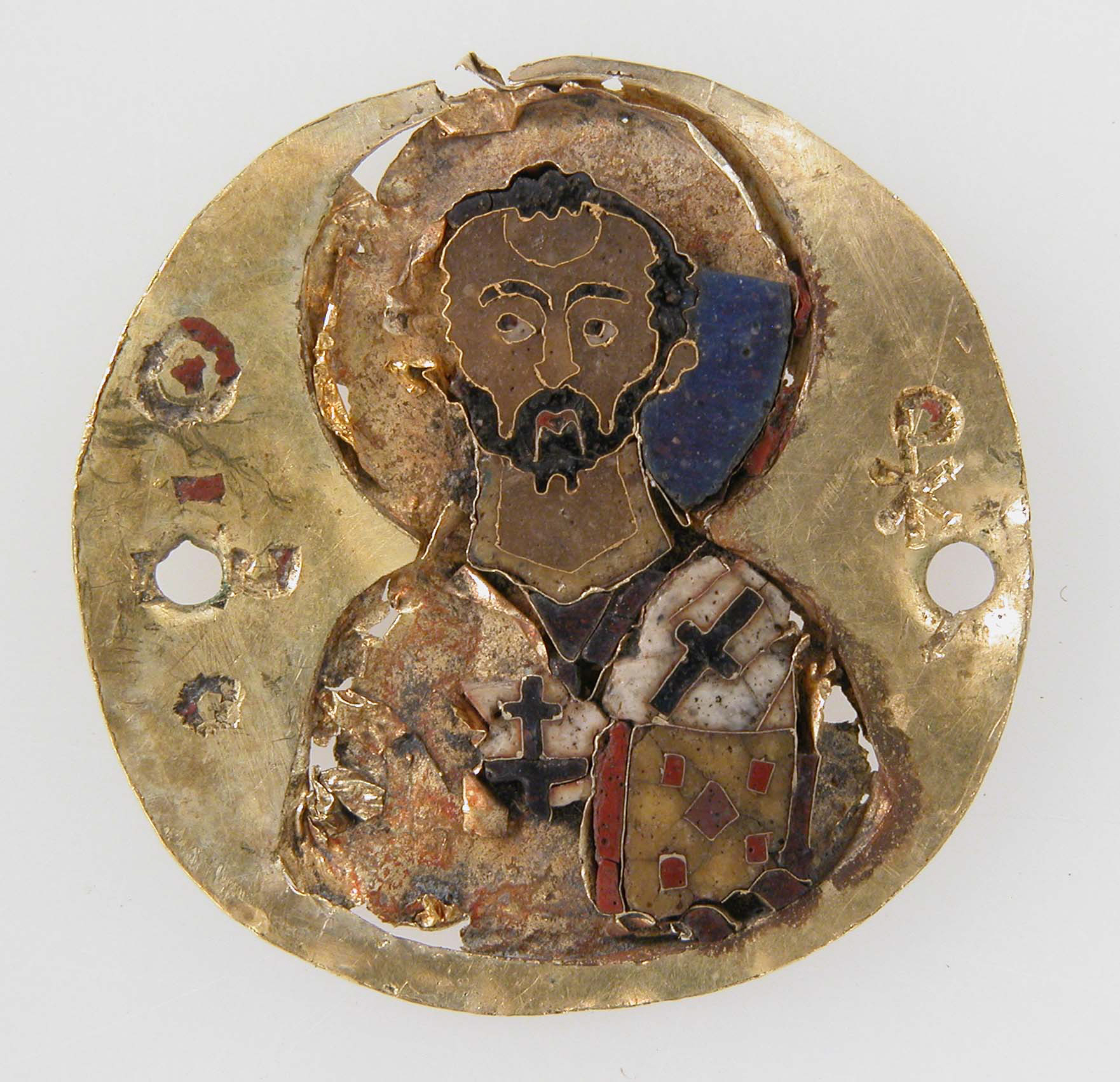 Byzantine Bronze Medallion with a Bust of John the Baptist