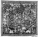 Hunting of Birds with a Hawk and a Bow (from the Hunting Parks Tapestries), Wool and silk thread, South Netherlandish