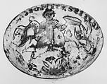 Goblet, Glass with vitreous paint, Coptic