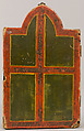 Reliquary Diptych, Verre églomisé, painted and gilded wood, parchment, and possible human remains, Italian