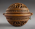 Prayer Bead with the Legend of Saint Jerome, Boxwood, Netherlandish