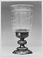 Beaker, Rock crystal, with later gilt silver foot, French