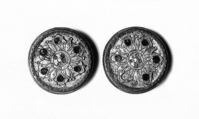 Disk Brooch, Silver, coated with gold, wire, glass, paste, Frankish