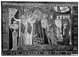 Empress Theodora and Members of Her Court, Glass and stone Tesserae, Byzantine