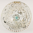 Goblet, Glass with vitreous paint, Coptic