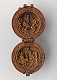 Prayer Bead with the Expulsion of the Money Changers and the Entry into Jerusalem, Boxwood, Netherlandish