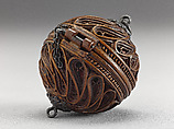 Prayer Bead with the Expulsion of the Money Changers and the Entry into Jerusalem, Boxwood, Netherlandish