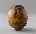 Prayer Bead in the Form of a Skull with the Entry into Jerusalem and the Carrying of the Cross, Fruitwood, German (?)