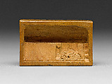 Commemoration of Woodcarver Ottaviano Jannella, Sculpture, tools, and eyeglasses of Ottaviano Jannella (Italian, Ascoli Piceno 1635–1661 Ascoli Piceno), Boxwood, metal, and glass; engraving on paper, Italian
