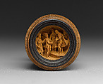 Commemoration of Woodcarver Ottaviano Jannella, Sculpture, tools, and eyeglasses of Ottaviano Jannella (Italian, Ascoli Piceno 1635–1661 Ascoli Piceno), Boxwood, metal, and glass; engraving on paper, Italian