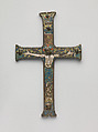 Crucifix, Champlevé enamel, copper-gilt, French
