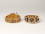 Jeweled Bracelet (one of pair), Gold, silver, pearls, amethyst, sapphire, glass, quartz, Byzantine
