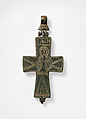 Reliquary Cross with Christ and the Virgin, Copper alloy, Byzantine