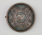 Gemellion (Hand Basin) with the Arms of the Latin Kingdom of Jerusalem, Copper: formed, engraved, gilt; champlevé enamel: medium blue, turquoise, and white, French