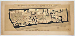 The Monastery of the Syrians, Wadi Natrun, Plan, William J. Jones, Watercolor on paper