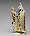 Triptych with the Coronation of the Virgin, Elephant ivory with polychromy, gilded decoration, and metal mounts, German