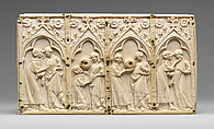 Box with the Parable Prodigal Son and Scenes of Lovers, Elephant ivory, French