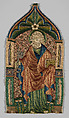 Four Embroidered Saints, probably from an Orphrey: St. Peter, St. Catherine, St. Thomas, and St. Barbara, Embroidery on linen, British