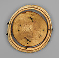 Circular Box (Pyxis) with the Women at Jesus' Tomb, Elephant ivory with metalwork and paint, Byzantine
