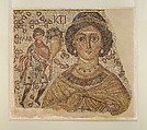 Fragment of a Floor Mosaic with a Personification of Ktisis, Marble and glass, Byzantine