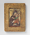 Portable Icon with the Virgin Eleousa, Miniature mosaic set in wax on wood panel, with gold, multicolored stones, and gilded copper, Byzantine
