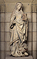 Saint Catherine of Alexandria, Workshop of Jan Crocq (South Netherlandish, before 1465–after 1510), Limestone with traces of paint, French
