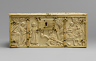 Box with the Parable Prodigal Son and Scenes of Lovers, Elephant ivory, French