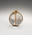 Rock Crystal Amuletic Sphere Pendant, Rock crystal, gold, Hunnic or Frankish