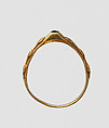 Stirrup Ring, Gold and emerald, British