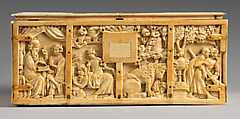 Box with Romance Scenes, Elephant ivory, French