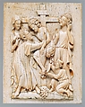 Plaque with the Descent from the Cross, Ivory, whale bone, traces of paint and gilding, French