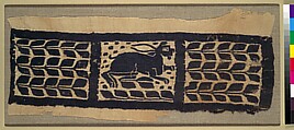 Fragment of a Band with a Hare, Linen, wool, Byzantine
