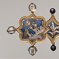 Reliquary Cross, Translucent enamel, silver, silver-gilt, rock crystal, glass, iron tang, Italian