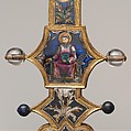 Reliquary Cross, Translucent enamel, silver, silver-gilt, rock crystal, glass, iron tang, Italian