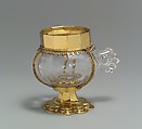 Cup with Gilded-Silver Mounts, Rock crystal, silver, silver-gilt, enamel?, French or Italian