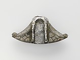 Sword Pommel, Copper alloy inlaid with silver wire and niello on
an iron core, Anglo-Saxon