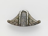 Sword Pommel, Copper alloy inlaid with silver wire and niello on
an iron core, Anglo-Saxon