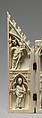 Triptych, Elephant ivory, paint, gilding  with metal mounts, North French