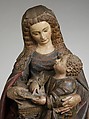 Virgin and Child, Attributed to Claus de Werve (Netherlandish, active in France, ca. 1380–1439, active Burgundy, 1396–ca. 1439), Limestone with paint and gilding, French