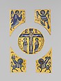 Plaque with the Symbol of the Evangelist John, Copper: cut and gilt; champlevé and cloisonné enamel: black, lapis and lavender blue, turquoise, green, red, white, pinkish white., French