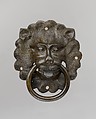 Lion mask door pull, Copper alloy, German