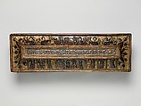 Coffret, Walnut, leather, gesso, painting, and gilding, Italian