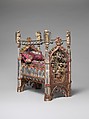 Crib of the Infant Jesus, Wood, polychromy, lead, silver-gilt, painted parchment, silk embroidery with seed pearls, gold thread, translucent enamels, South Netherlandish