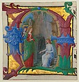 Manuscript Illumination with the Holy Women at the Tomb in an Initial A, from an Antiphonary, Girolamo dai Libri (Italian, Verona 1474–1555 Verona), Tempera, gold, and ink on parchment, Italian