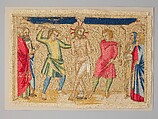 The Flagellation, Silk and metallic threads on linen, Italian