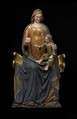 Enthroned Virgin and Child, Wooden core, painted canvas and gesso, Italian