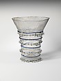 Beaker with Cobalt Trailing, Clear glass, cobalt trails, Central European