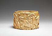 Ivory Pyx with the Triumph of Dionysos in India, Elephant ivory, Byzantine