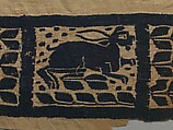Fragment of a Band with a Hare, Linen, wool, Byzantine